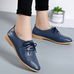 Women flats genuine leather shoes summer fashion casual comfortable women shoes solid lace-up shoes woman female ladies shoes