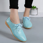 Women flats genuine leather shoes summer fashion casual comfortable women shoes solid lace-up shoes woman female ladies shoes