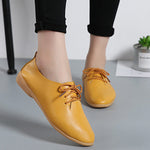 Women flats genuine leather shoes summer fashion casual comfortable women shoes solid lace-up shoes woman female ladies shoes