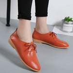 Women flats genuine leather shoes summer fashion casual comfortable women shoes solid lace-up shoes woman female ladies shoes