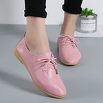 Women flats genuine leather shoes summer fashion casual comfortable women shoes solid lace-up shoes woman female ladies shoes