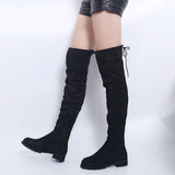 3 Colour Thigh High Boots Female Winter Boots Women Over the Knee Boots Flat Stretch Sexy Fashion Shoes 2018 New Riding Boots 43