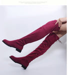 3 Colour Thigh High Boots Female Winter Boots Women Over the Knee Boots Flat Stretch Sexy Fashion Shoes 2018 New Riding Boots 43