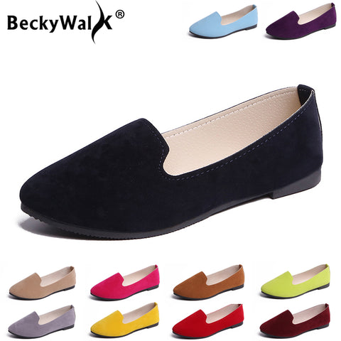 Spring Summer Women Flat Shoes Woman Ballet Flats Candy Color Ladies Shoes Large Size Autumn Casual Shoes Women Loafers WSH2216