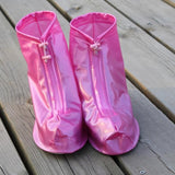 High Quality Men Women's Rain Waterproof Boots Cover Heels Boots Reusable Shoes Covers Thicker Non-slip Platform Rain Boots #921