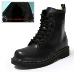 Fashion Ankle Boots Winter Ankle Boots Pu Leather Women Boots Work Shoes Round Toe Lace-Up Women Shoes Black Female