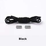 Fashion Elastic Lock Shoe Laces No Tie Shoelaces New Simplicity Round Metal Tip Shoelace Leisure Quick Sport Shoe Laces Unisex