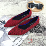 New Women's Casual flats bailarinas luxury Brand Shallow Mouth Pointed Ballet Female Boat Shoes wool Knitted Maternity loafers