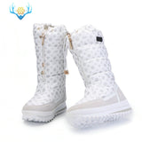 2019 Winter boots High Women Snow Boots plush Warm shoes Plus size 35 to big 42 easy wear girl white zip shoes female hot boots