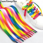 1Pair Colorful Laces Rainbow Gradient Print Flat Canvas Shoe Lace Shoes Casual Chromatic Colour Shoelaces 80CM/100CM/120CM BC-1