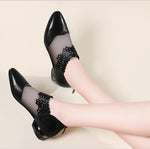 new Pointed Elegant Women Black Lace Ankle Flower High Heel Stiletto Pumps Ladies Party Dancing Pump Shoes f165