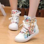 Canvas shoes 2019 women shoes fashion zipper wedge women sneakers high help solid color ladies shoes woman tenis feminino