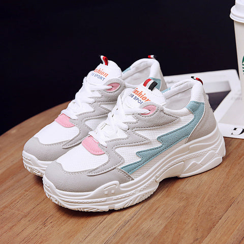 Women Comfortable Sneaker Shoes Pink Chunky Sneakers Platform Wedge Wedges Shoes for Women Zapatos De Mujer Casual Shoes