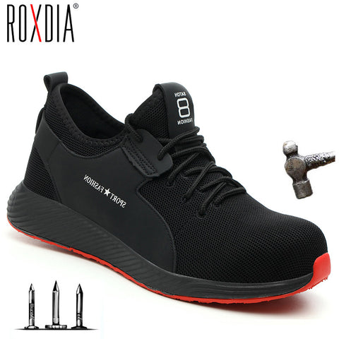 ROXDIA brand plus size 36-46 steel toecap men women work & safety boots fashion lightweight sneakers casual male shoes RXM124