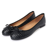 BEYARNELadies Casual Flat Shoes Spring Bowtie Flats Women Round Toe Slip-on Ballet Flats Knitted Pu Leather Ballerinas FlatsE501